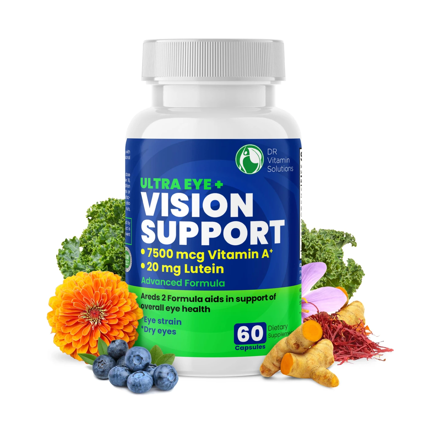 Ultra Eye & Vision Support Eye Vitamins Lutein, Zinc, Vitamin A Taurine Bilberry,…
