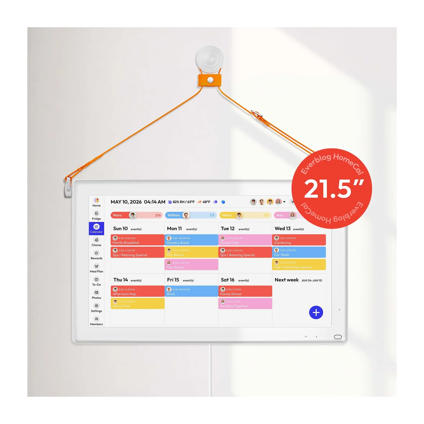 Product image of Everblog 21.5'' Digital Calendar & Chore Chart - Smart Interactive Display for Family Schedules, 1920 * 1080P Full HD Touchscreen Electronic WiFi Planner, Wall and Desk Mountable by Everblog.