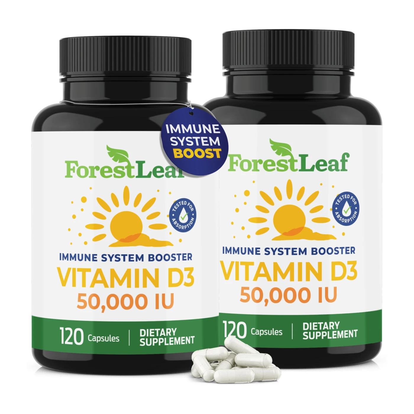 ForestLeaf - Vitamin D3 IU Weekly Supplement - Vitamin D Capsules for Bones,…