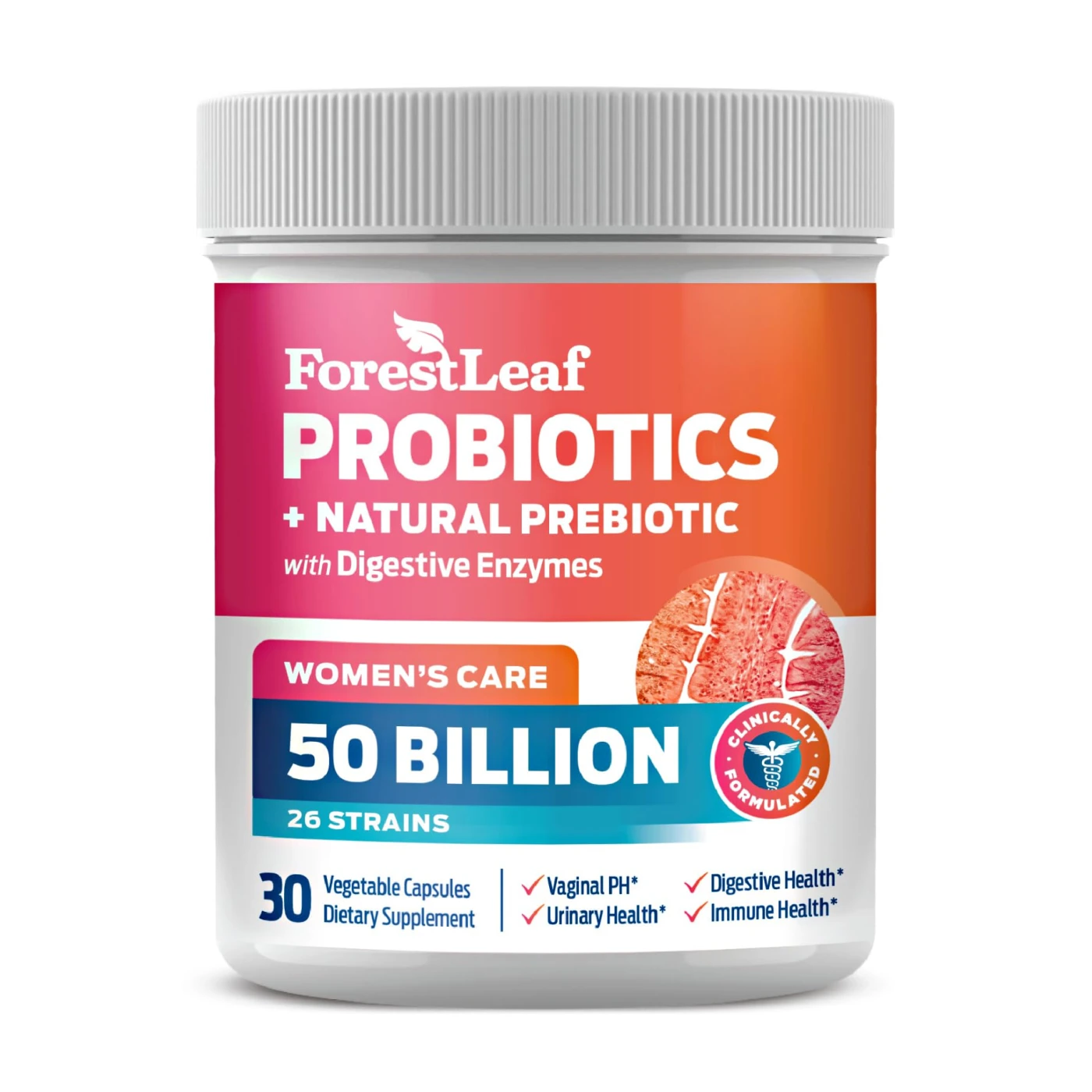 ForestLeaf Womens Probiotic 50 Billion CFU with Organic Prebiotics, Digestive…