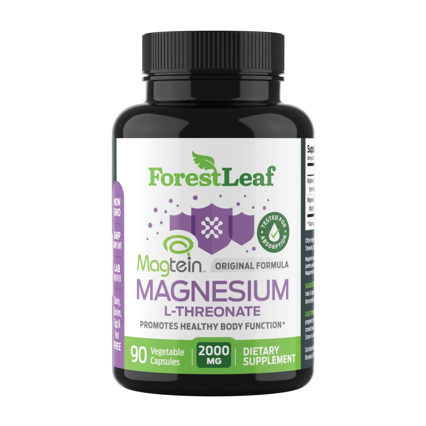 Magnesium L-Threonate Capsules - 2000mg Original Magtein Formula