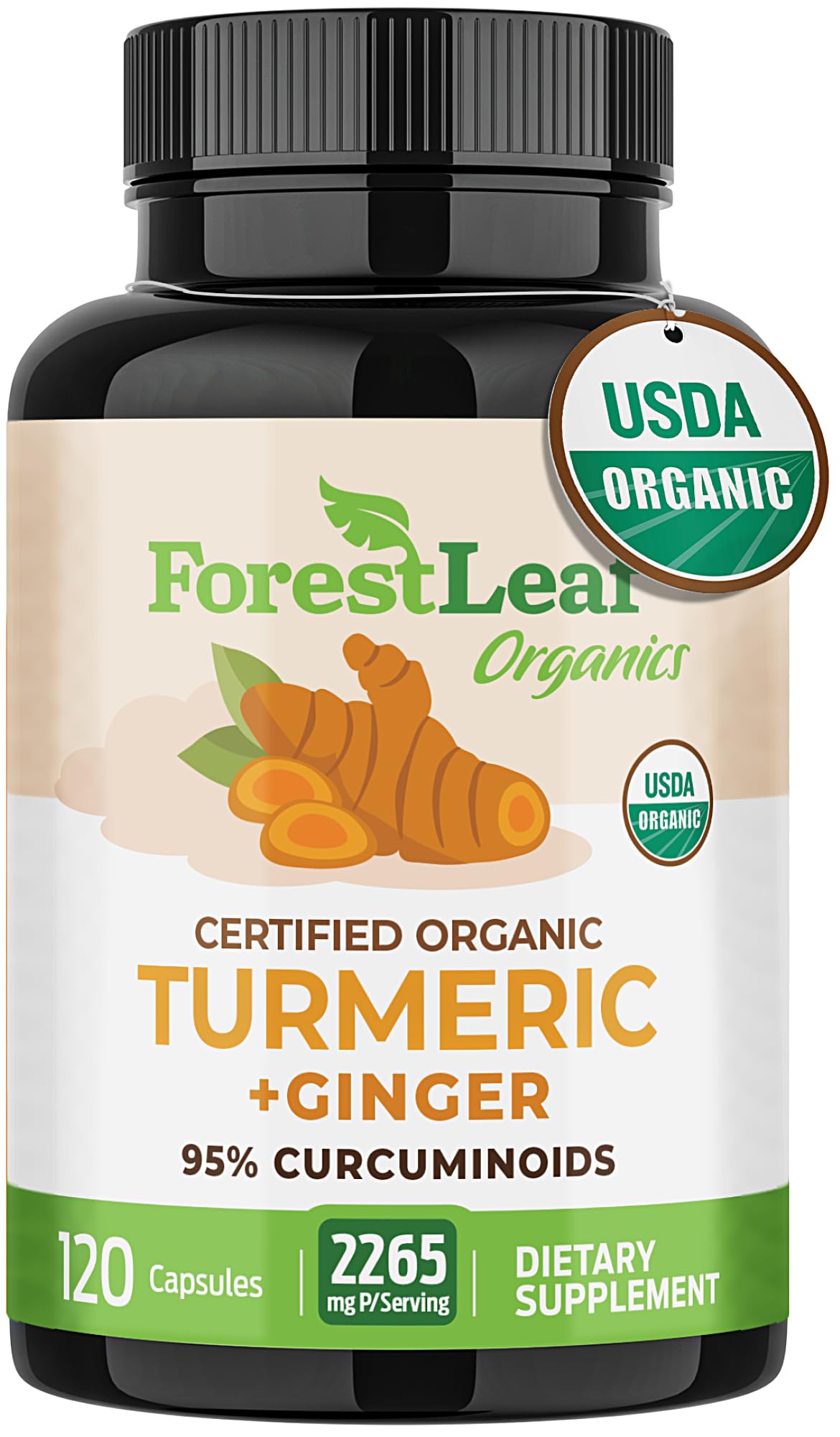 Organic Turmeric Supplement Extra Strength 2265mg
