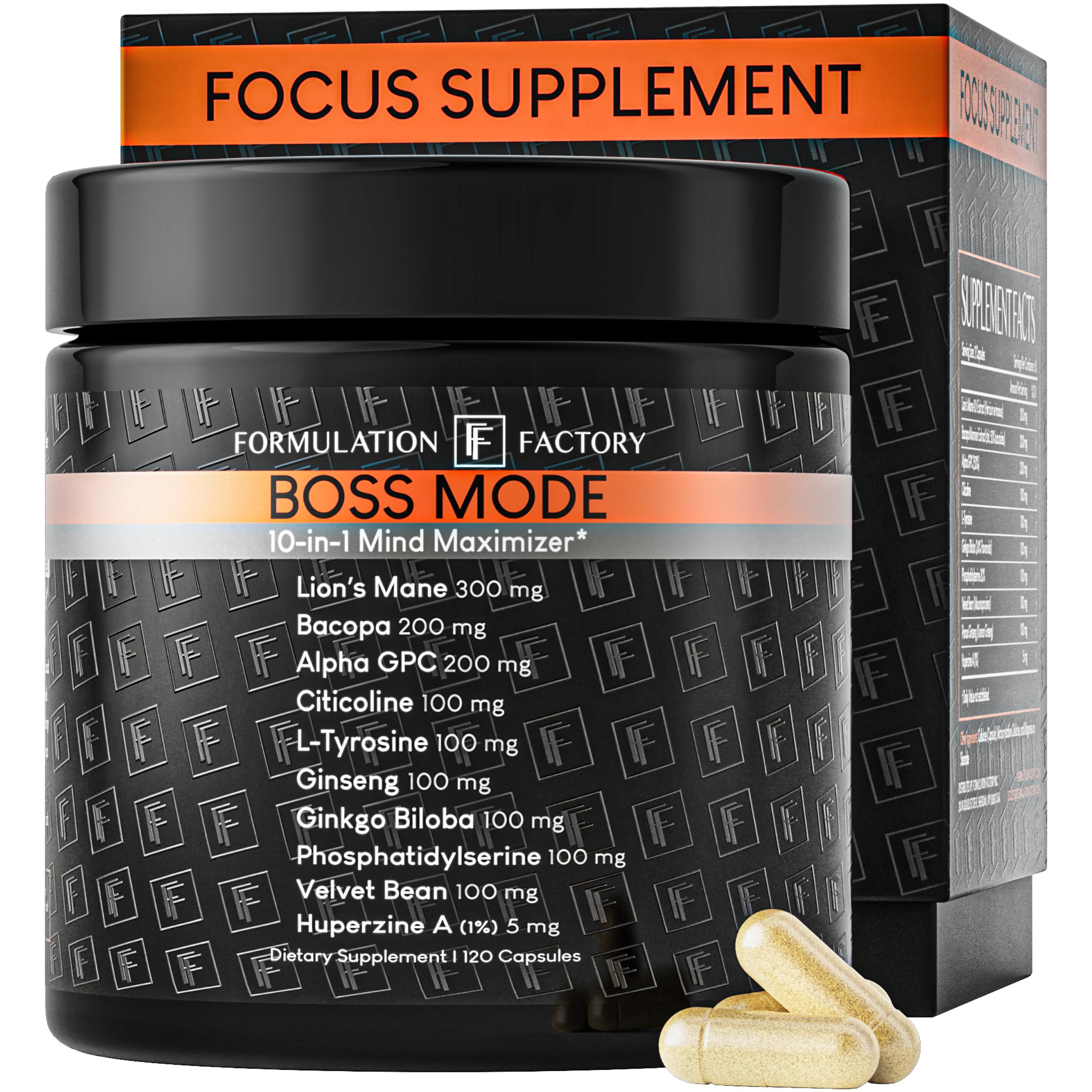 Formulation Factory Boss Mode 10-in-1 Nootropic Cognitive Enhancement Sup…