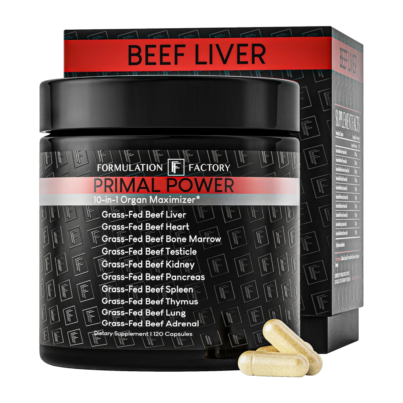Formulation Factory Primal Power 10-in-1 Grass-Fed Organ Supplement with Beef…