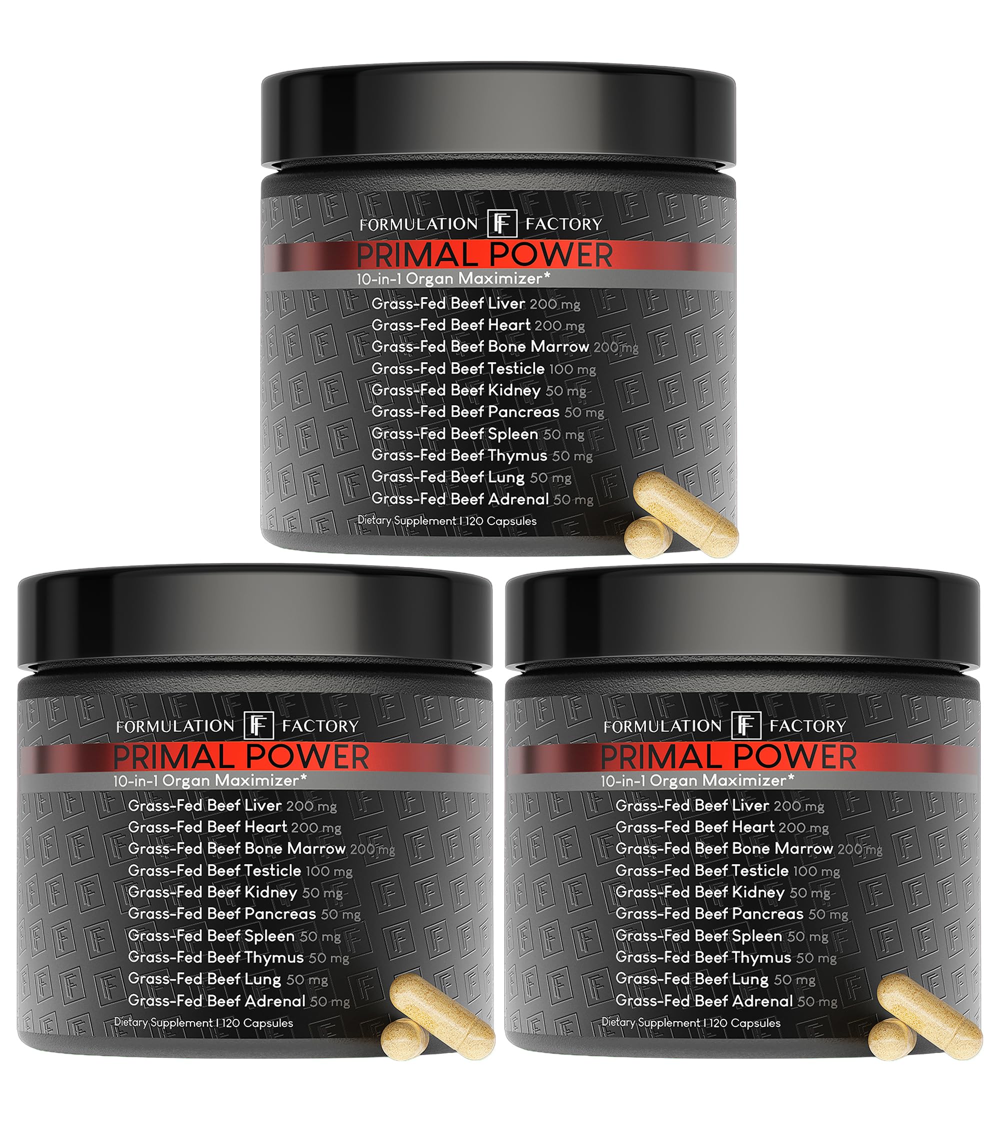 Formulation Factory Primal Power 10-in-1 Grass-Fed Organ Supplement with…