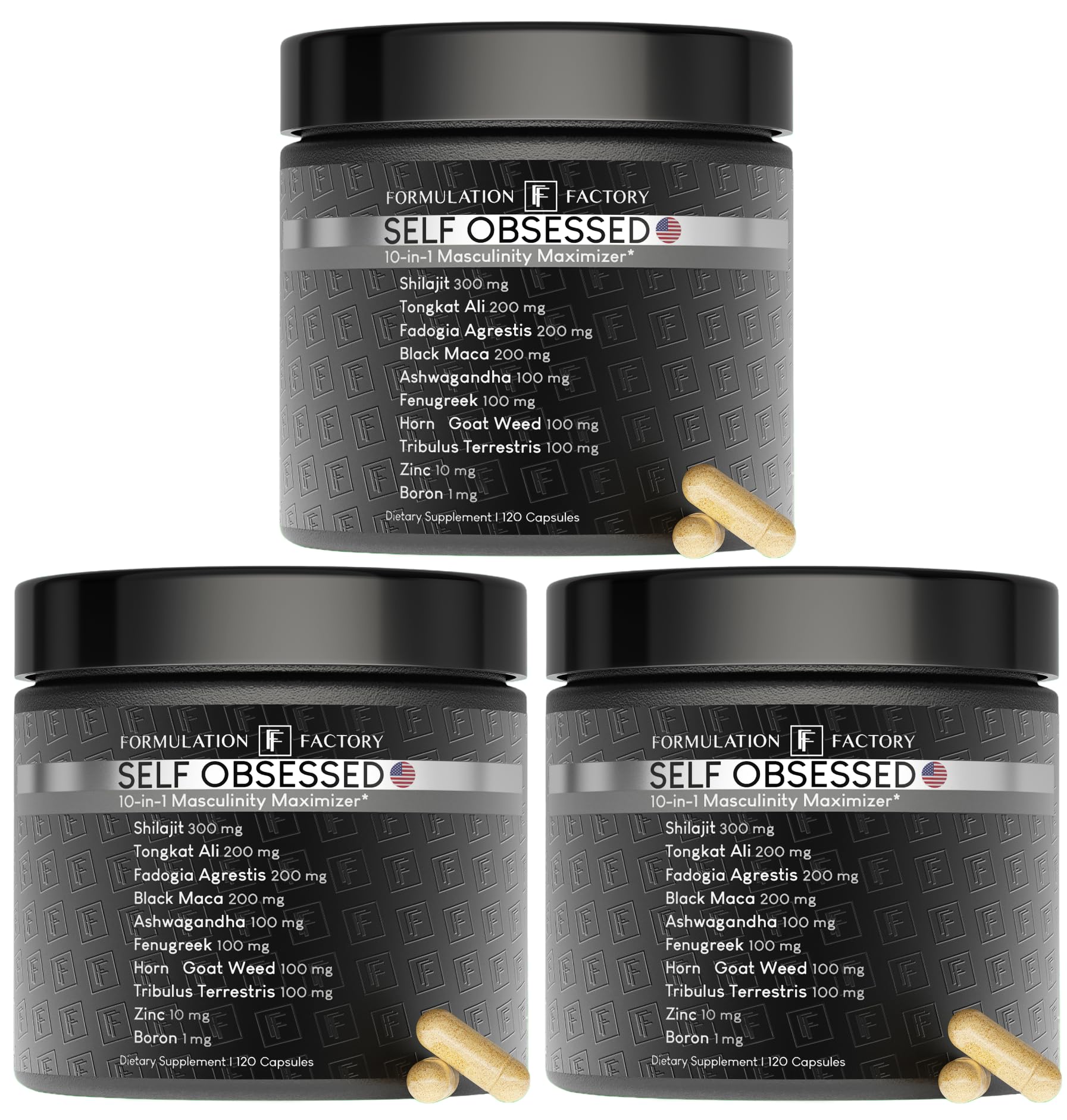 Self Obsessed 10 in 1 Masculinity Maximizer Supplement, Shilajit for Men,…