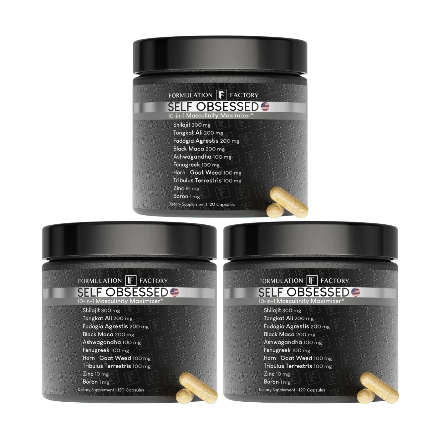Self Obsessed 10 in 1 Masculinity Maximizer Supplement, Shilajit for Men, Tongkat…