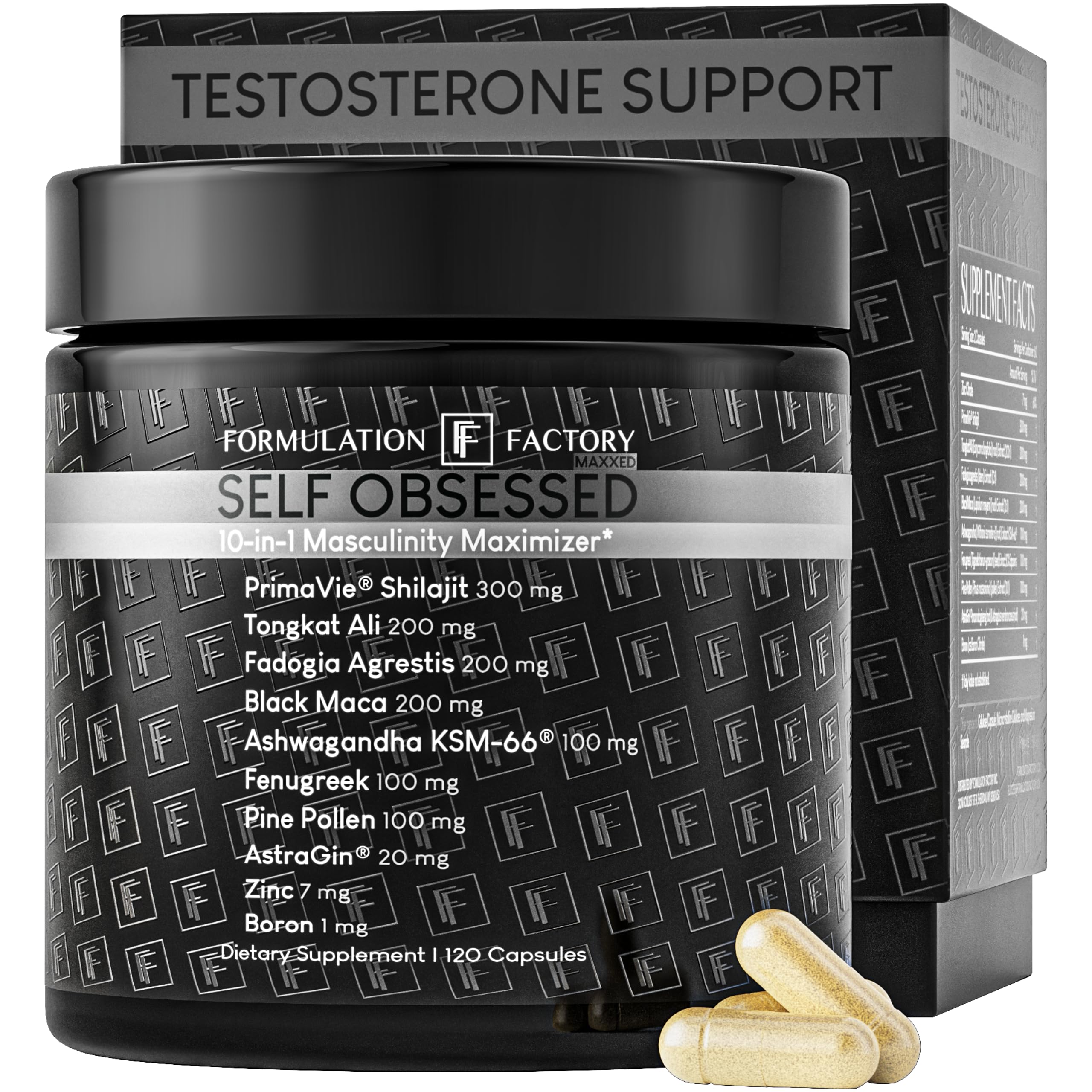 Self Obsessed MAXXED: 10-in-1 Men's Vitality Formula with Shilajit, Tongk…