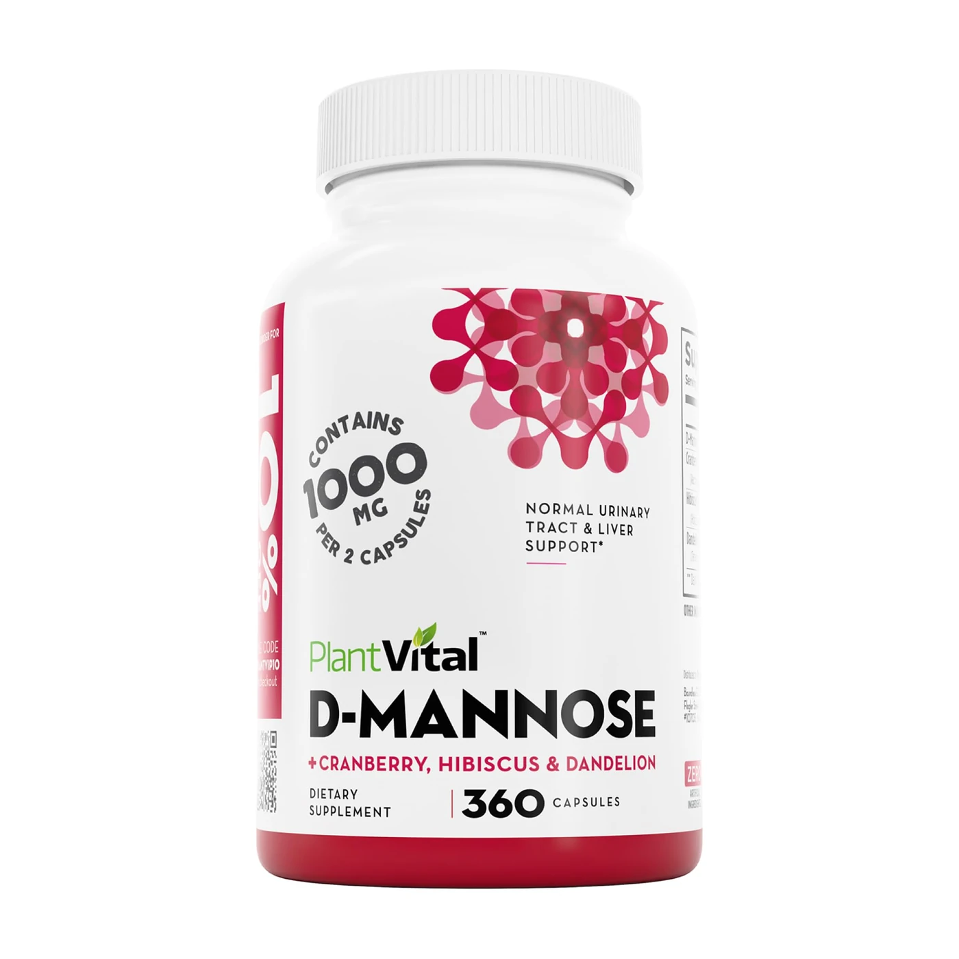 Product image of Plantvital D Mannose Capsules with Cranberry by Plantvital.