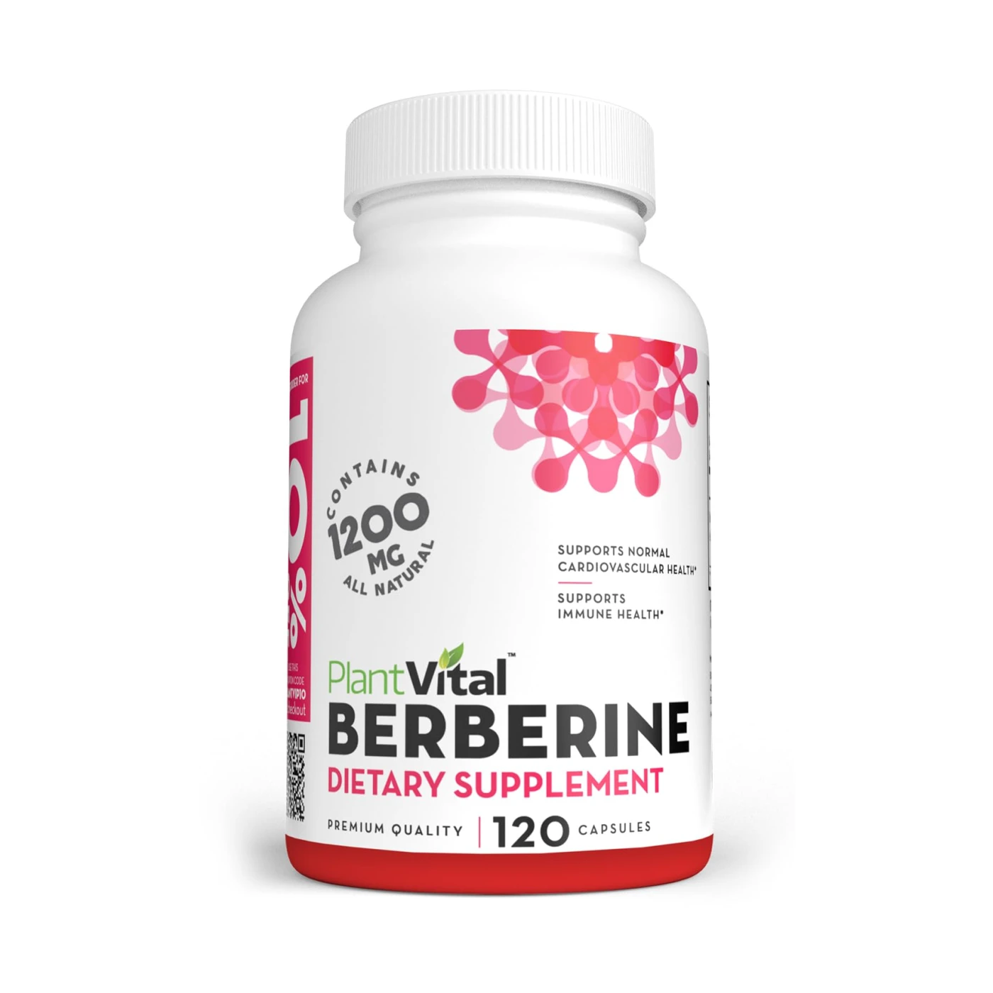 PlantVital Berberine 1200mg (2 caps) Non-GMO Supplement for Immunity Support and…