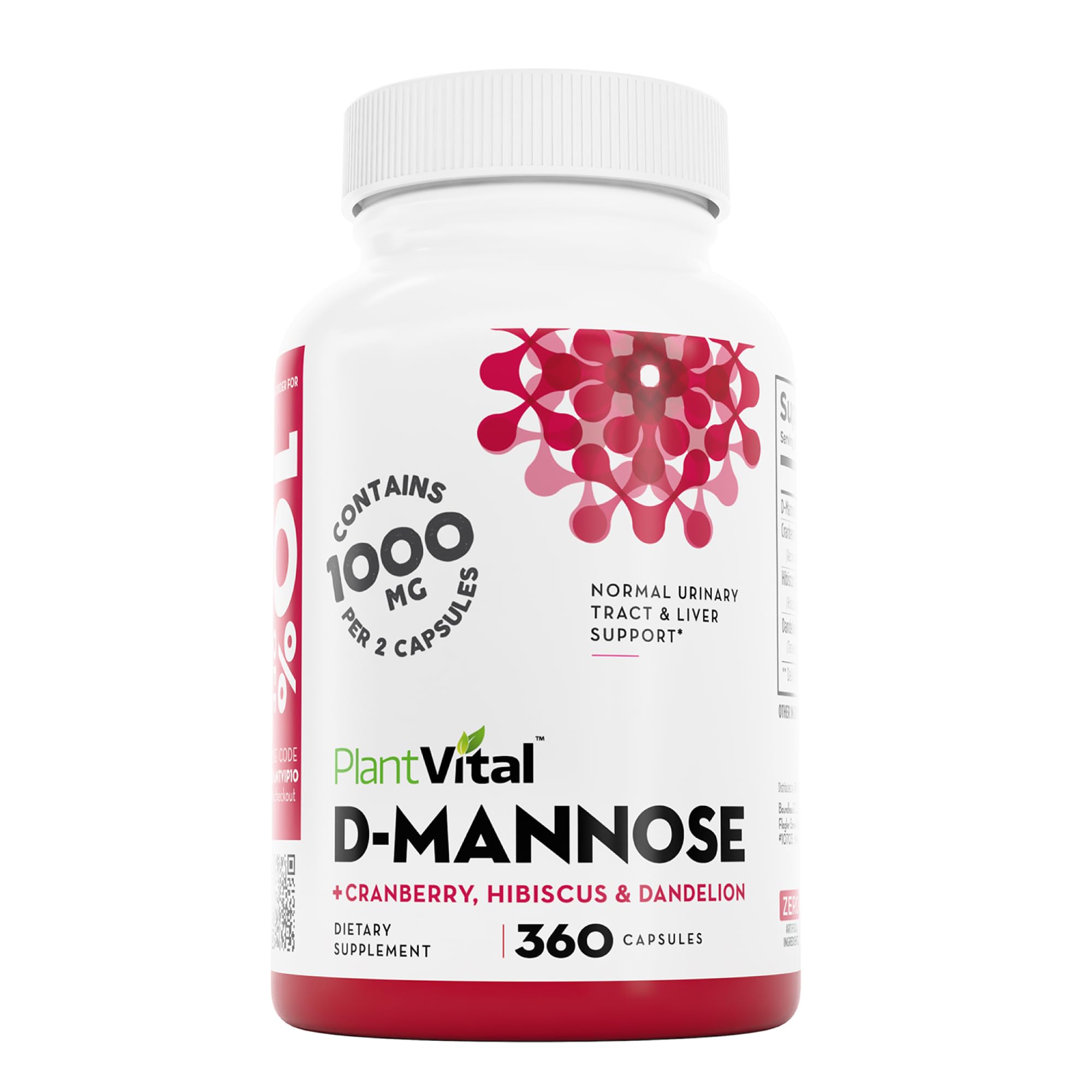 Plantvital D Mannose Capsules with Cranberry