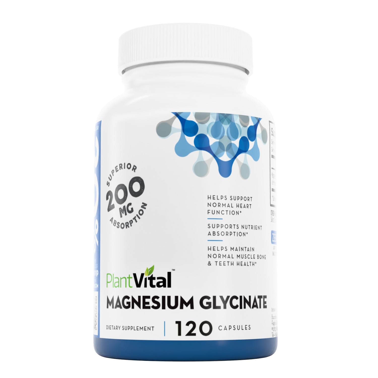 PlantVital Magnesium Glycinate 200mg 120 Capsules