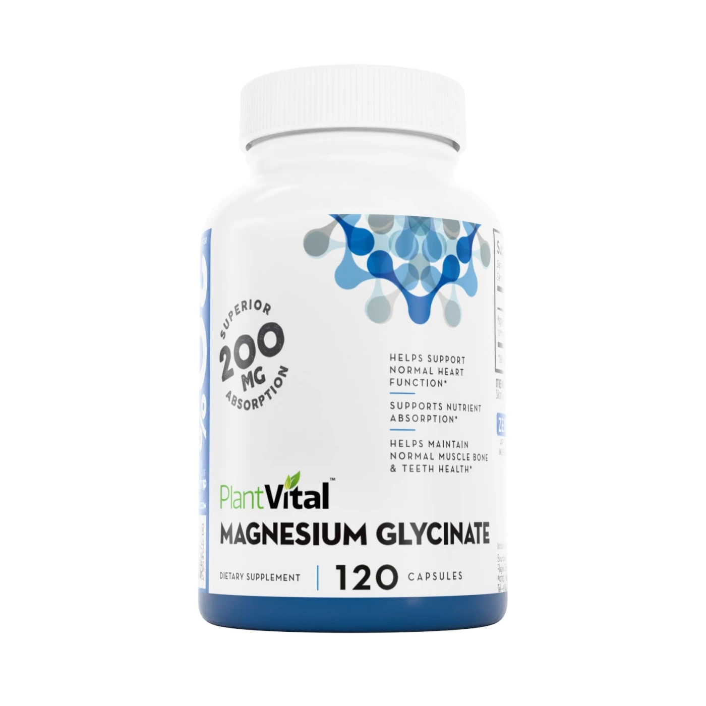 PlantVital Magnesium Glycinate 200mg 120 Capsules