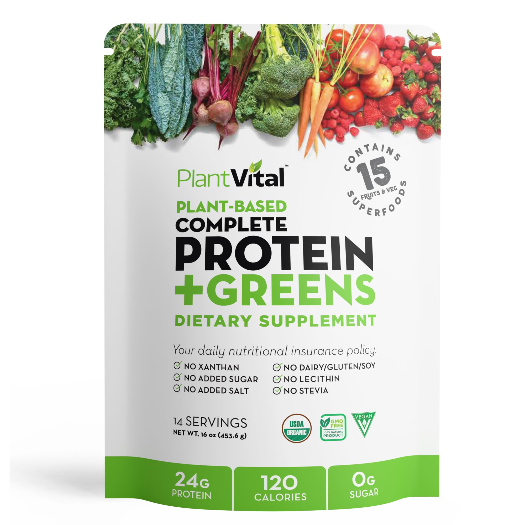 Plantvital Unflavored Organic Vegan Protein Powder