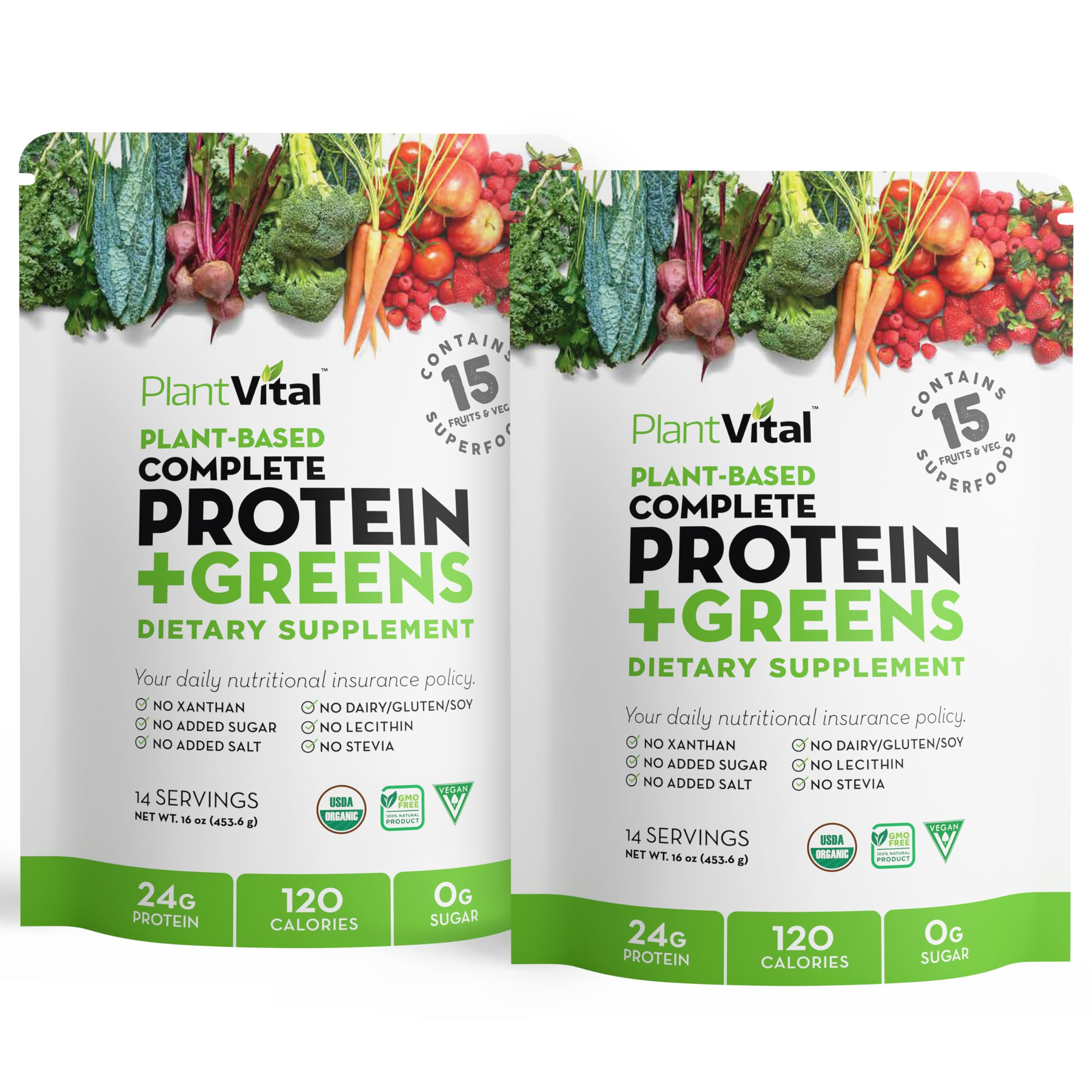 Plantvital Unflavored Organic Vegan Protein Powder