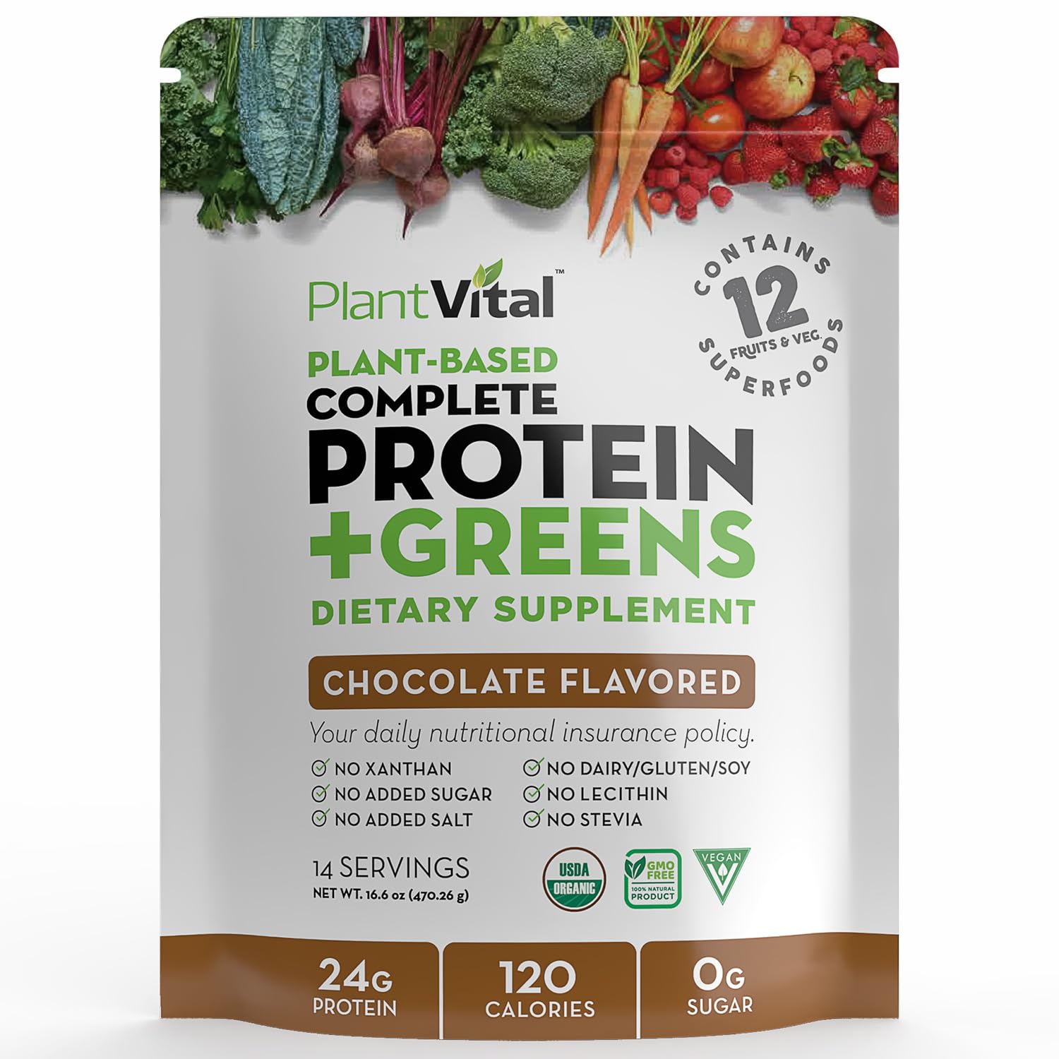 PlantVital Vegan Protein Powder Plant Based, Organic Protein Powder Choco…