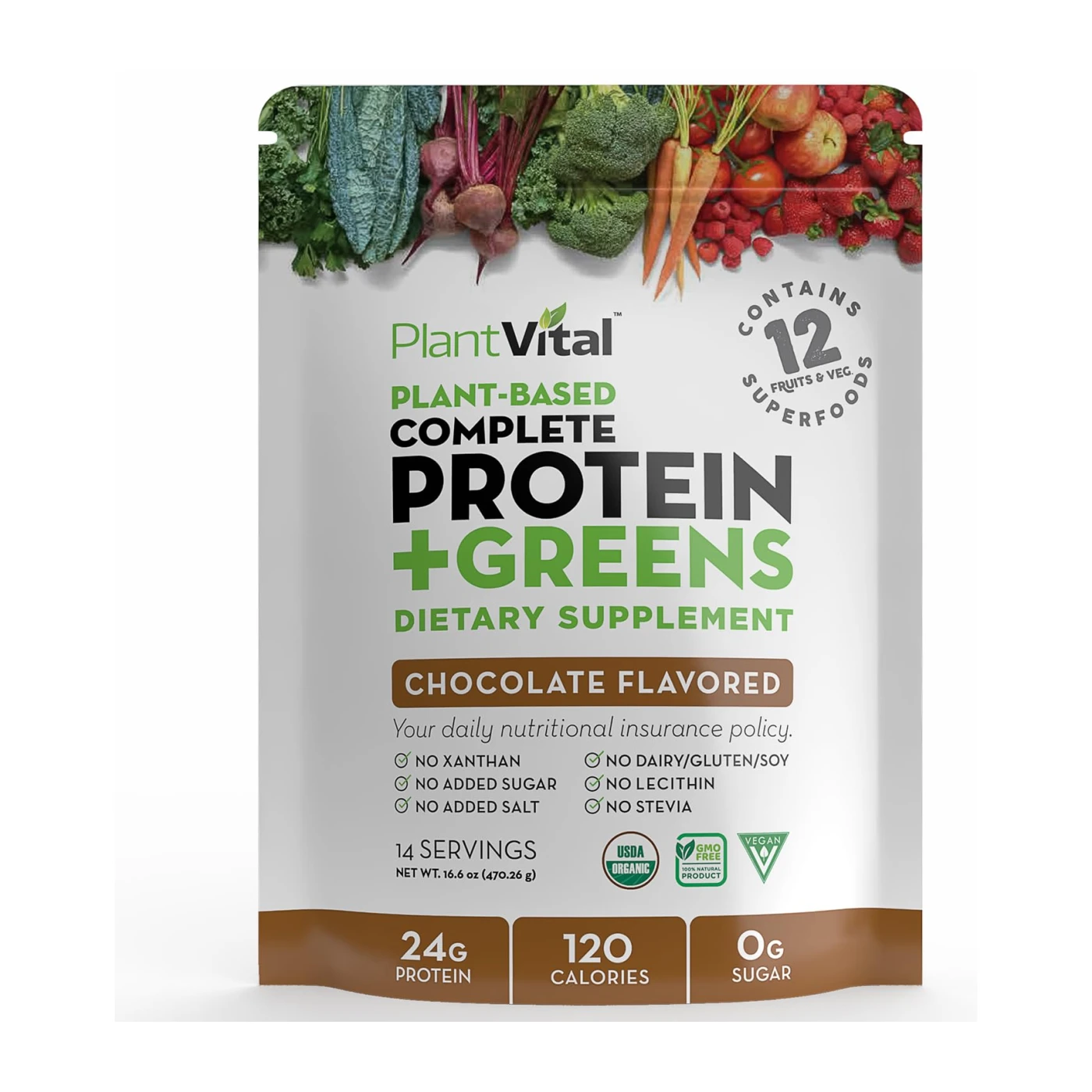 PlantVital Vegan Protein Powder Plant Based, Organic Protein Powder Chocolate,…