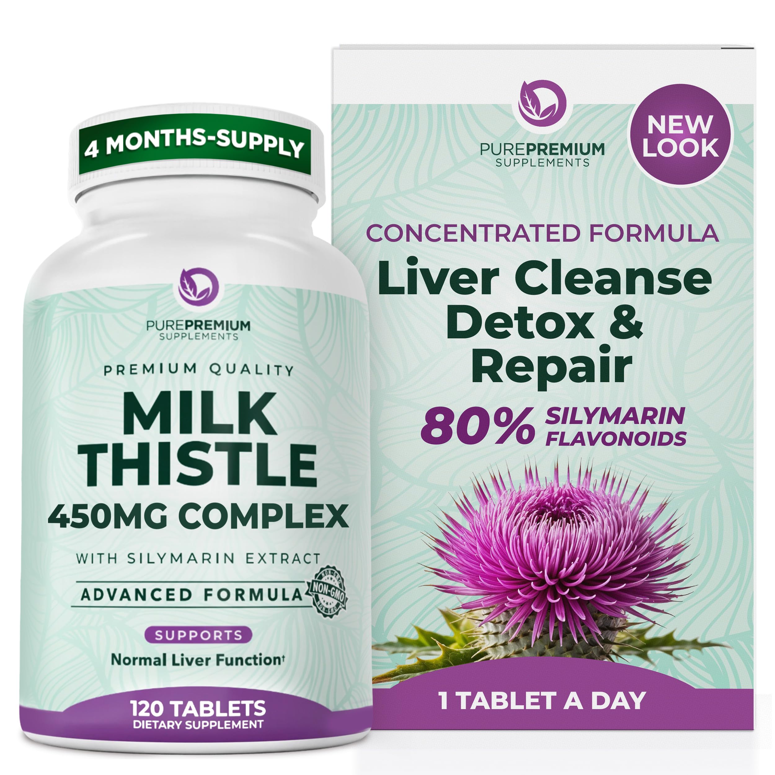 PurePremium Milk Thistle Supplement with Silymarin
