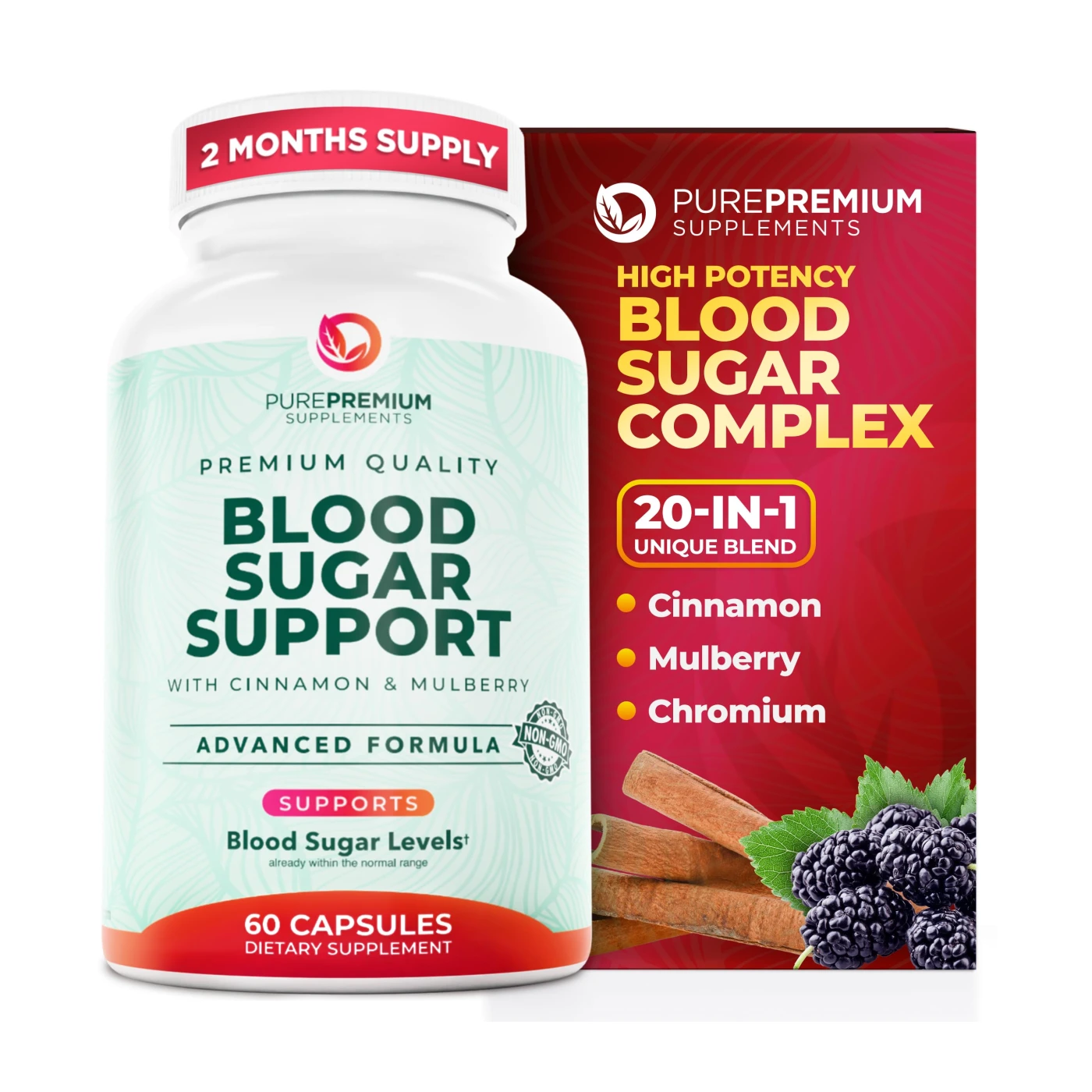 PurePremium Supplements Normal Blood Sugar Support Cinnamon Supplements to…